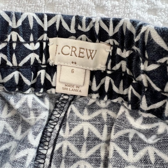 J.Crew. Navy blue & white patterned pants - Picture 3 of 7